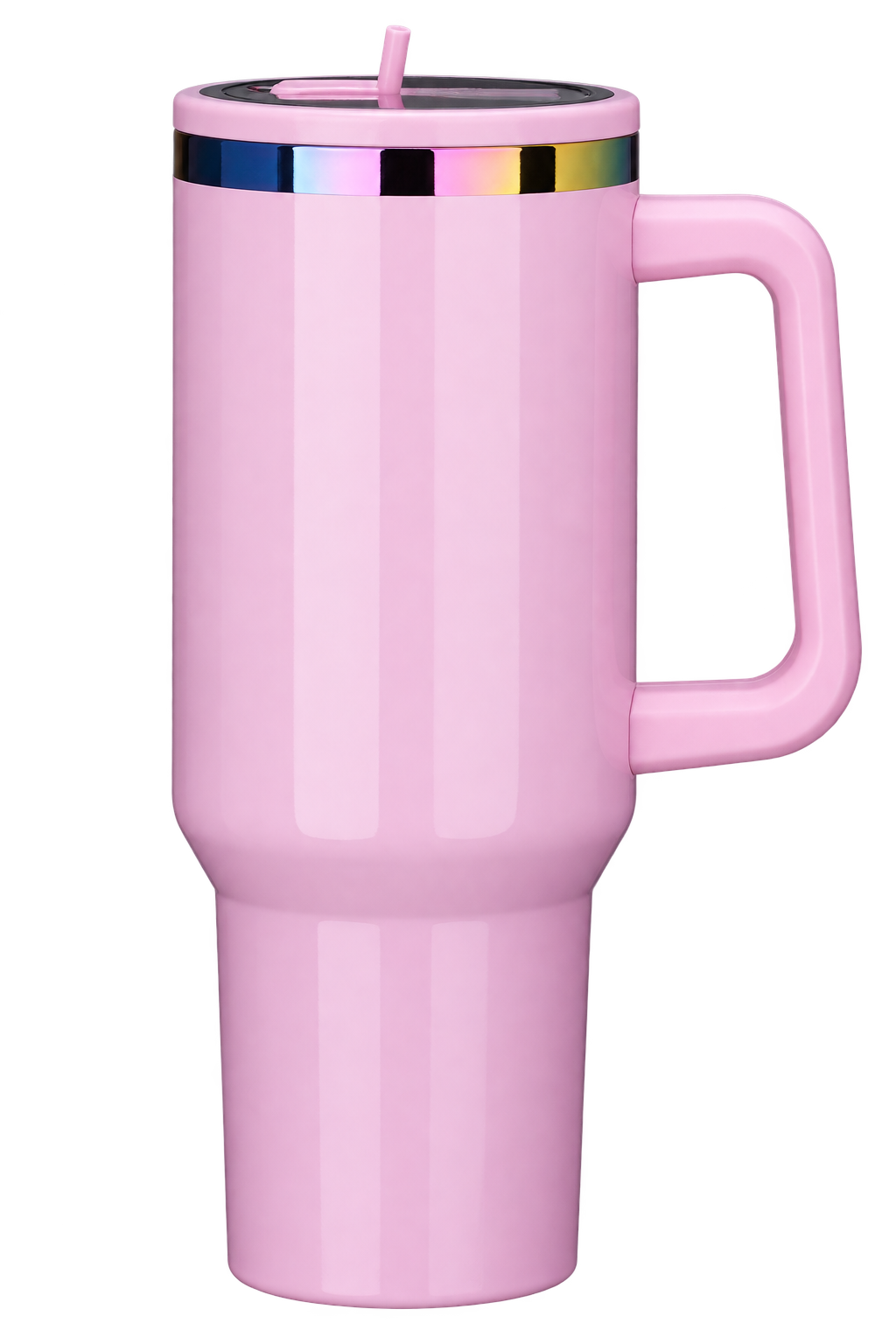 Pink 40 oz handled tumbler